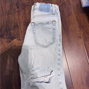 Abercrombie & Fitch Light Blue Boyfriend Jeans with Distressed Knee